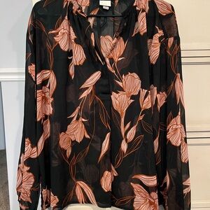 Floral Green and Pink Women's Top